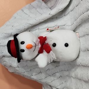 Vintage Beanie Baby Original 1996 Snowball Snowman Tags Are Still Attached